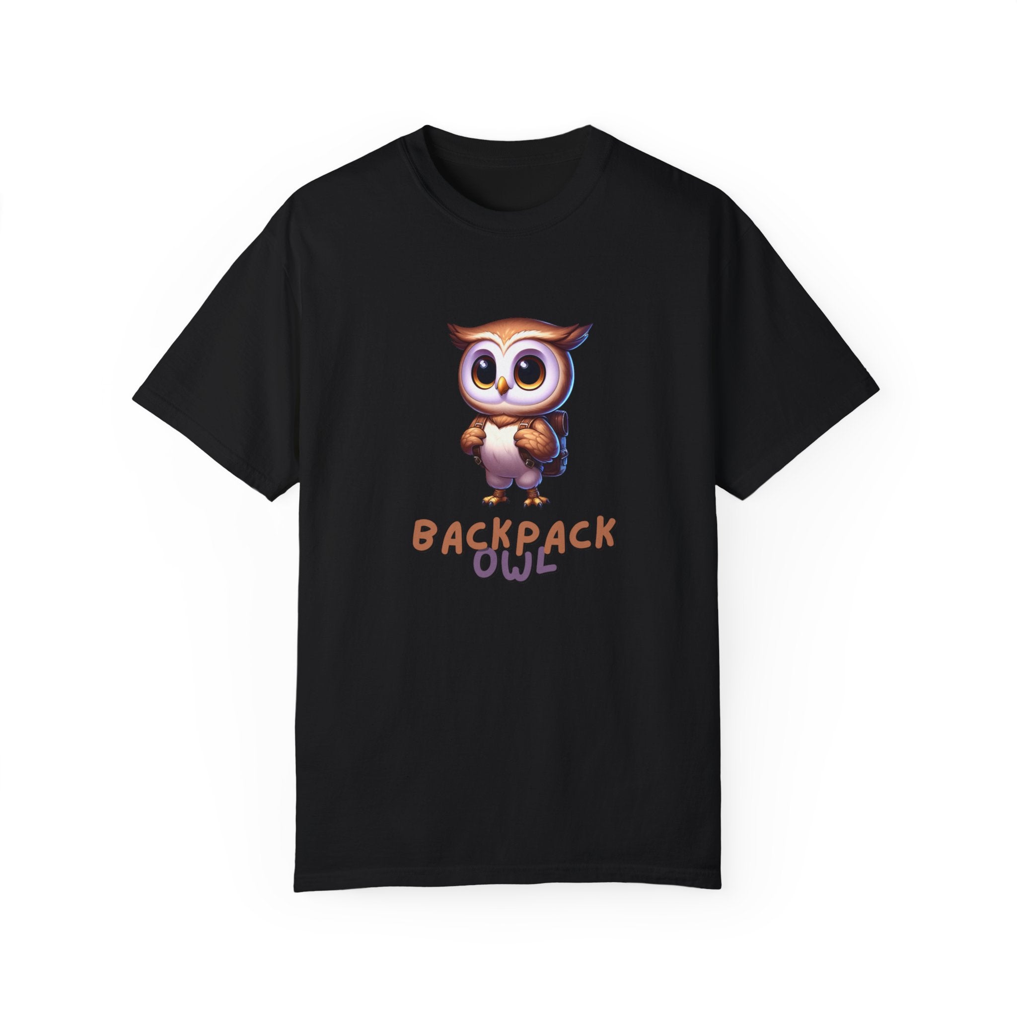 Original Simple Backpack Owl Unisex Garment-Dyed T-shirt - Variante centrée