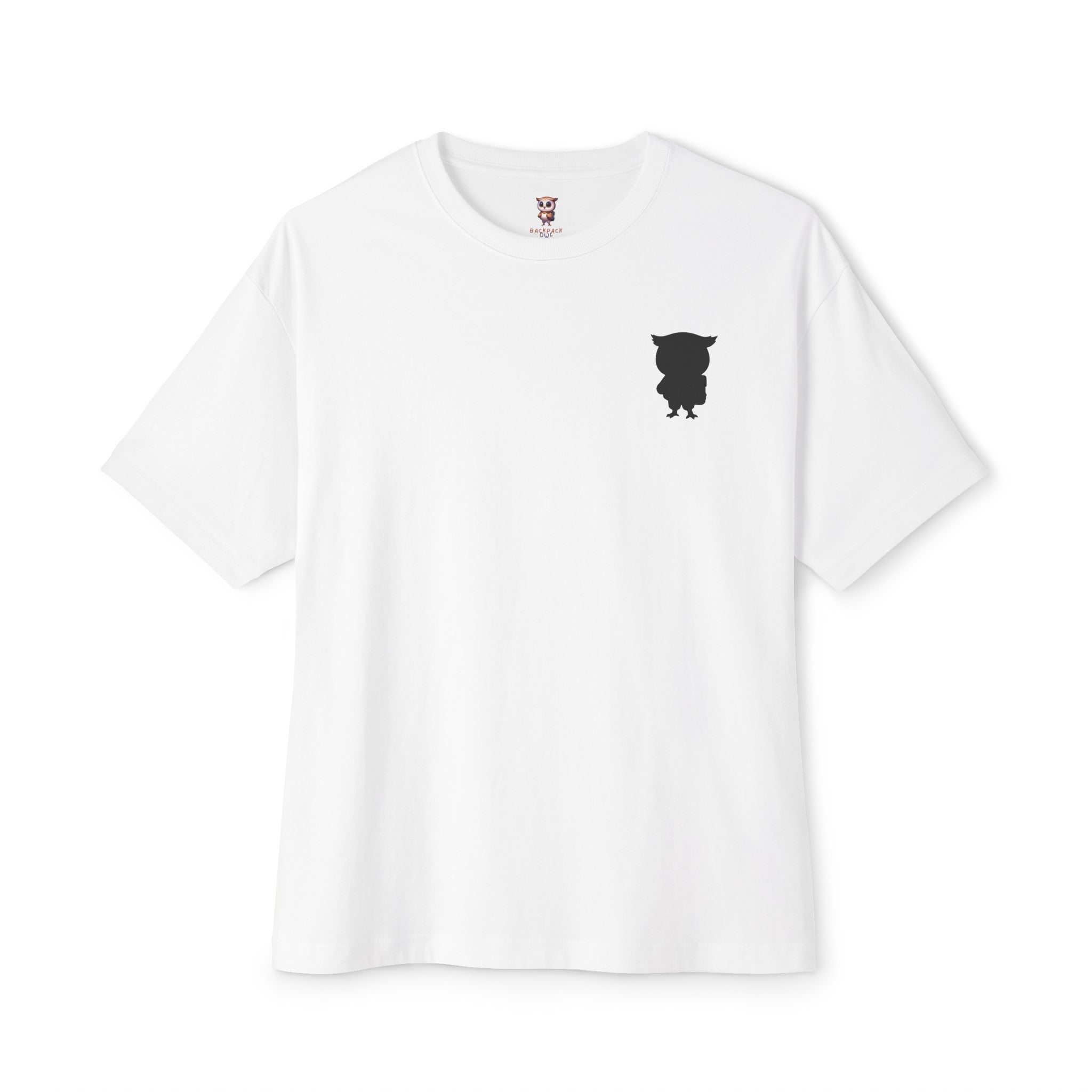 Silhouette Owl - Chest Variant - Unisex Oversized Boxy Tee