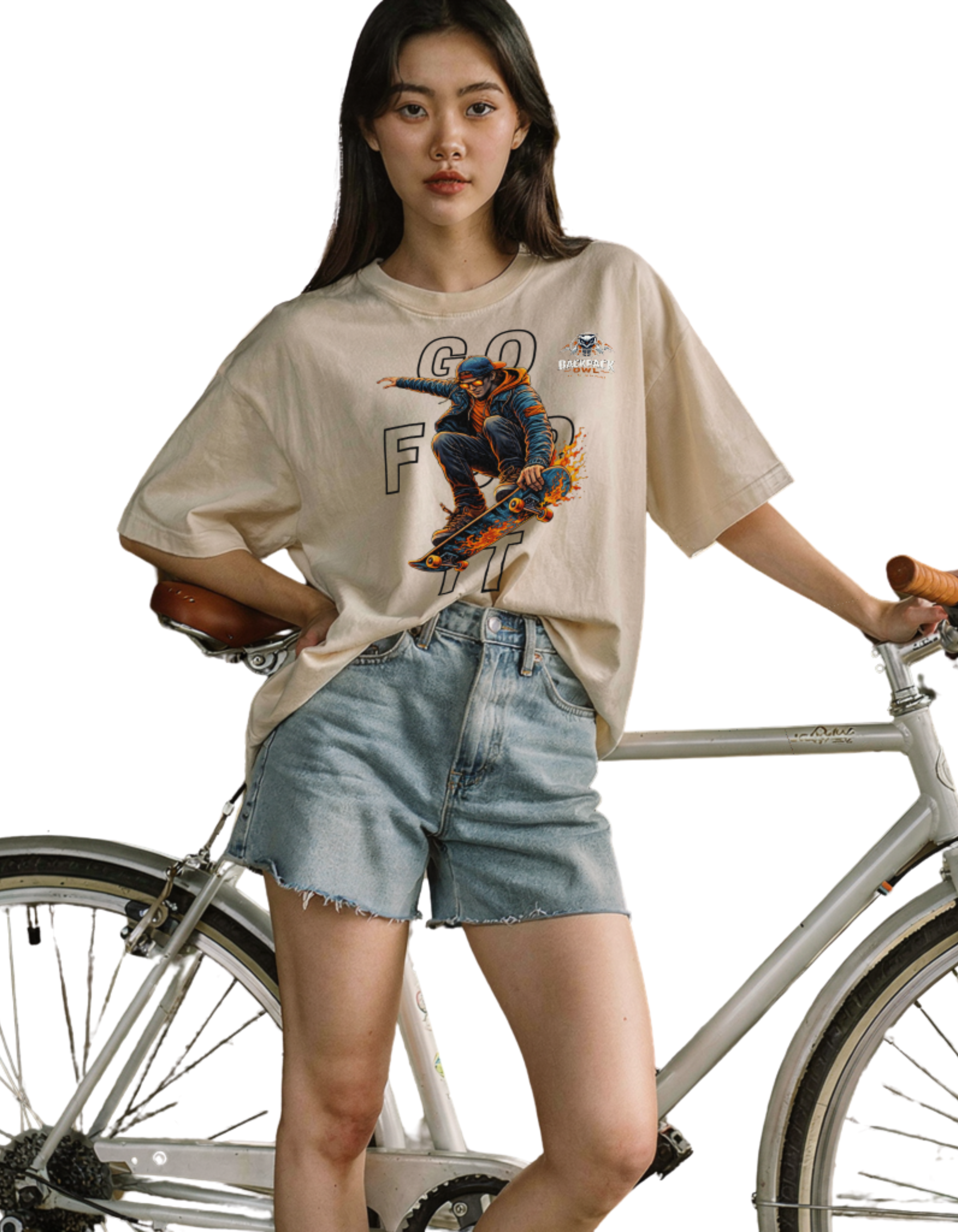 GO FOR IT Skateboarder Graphic Oversized Boxy Tee – Series MMXXVI/I