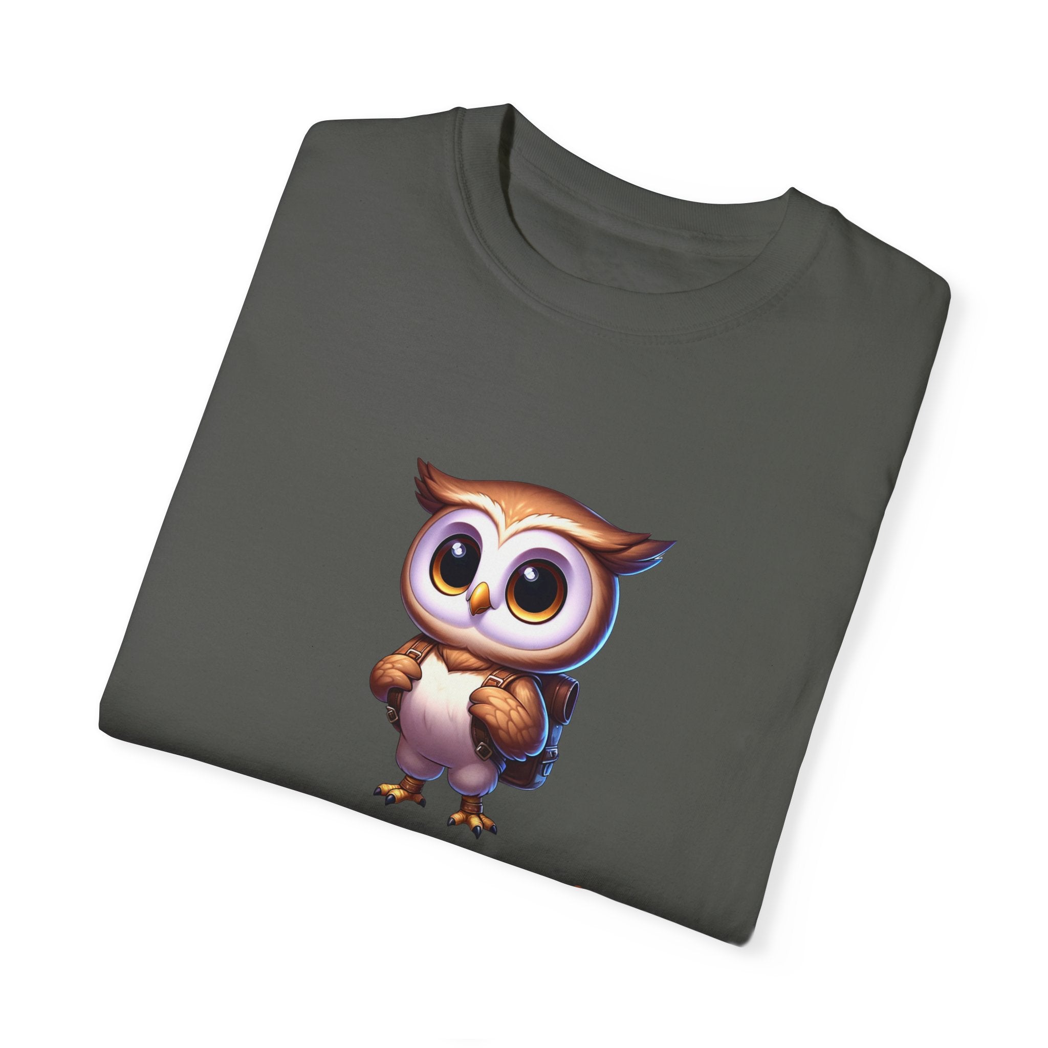 Original Simple Backpack Owl Unisex Garment-Dyed T-shirt - Variante centrée
