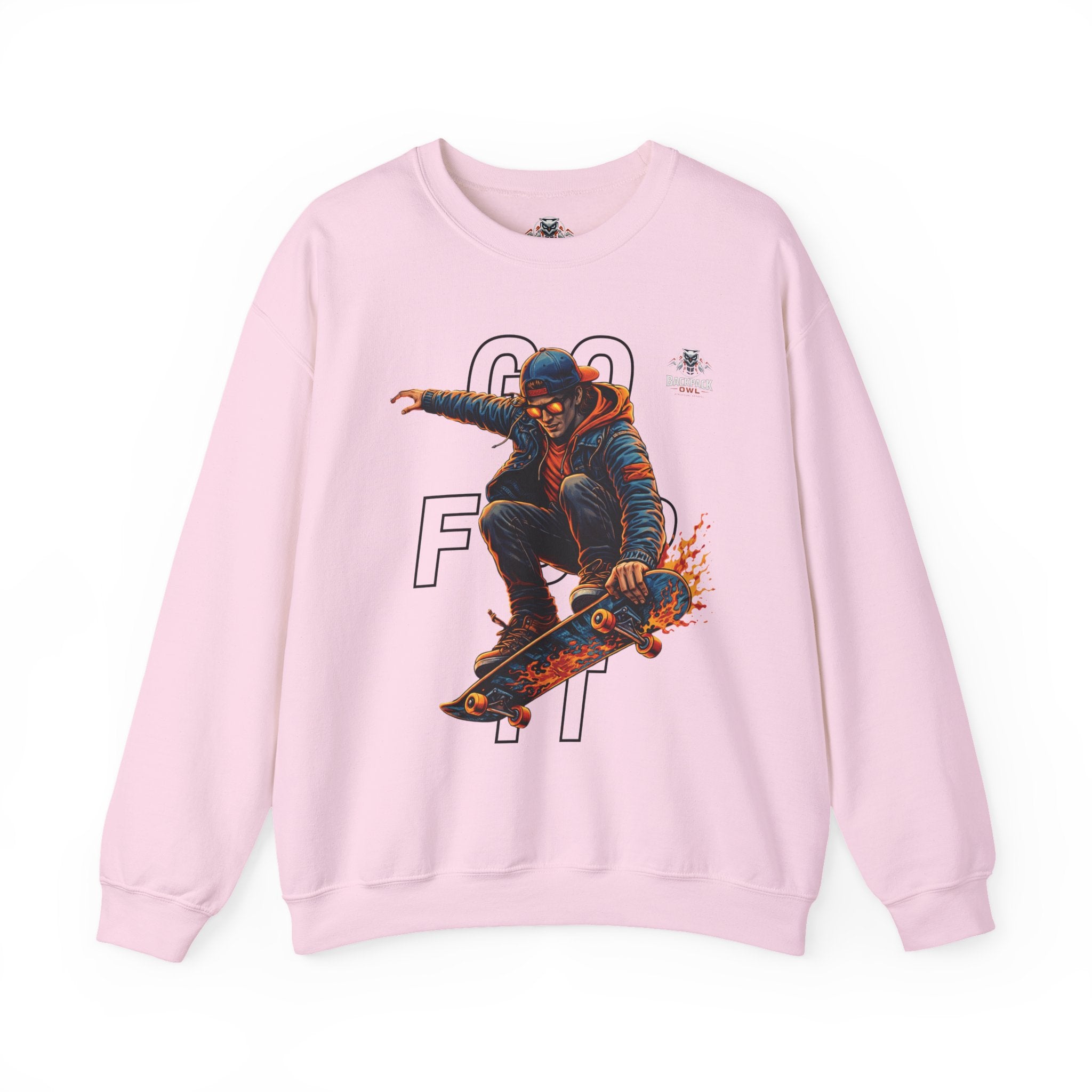 GO FOR IT Skateboarder Graphic Crewneck Sweatshirt – Series MMXXVI/I