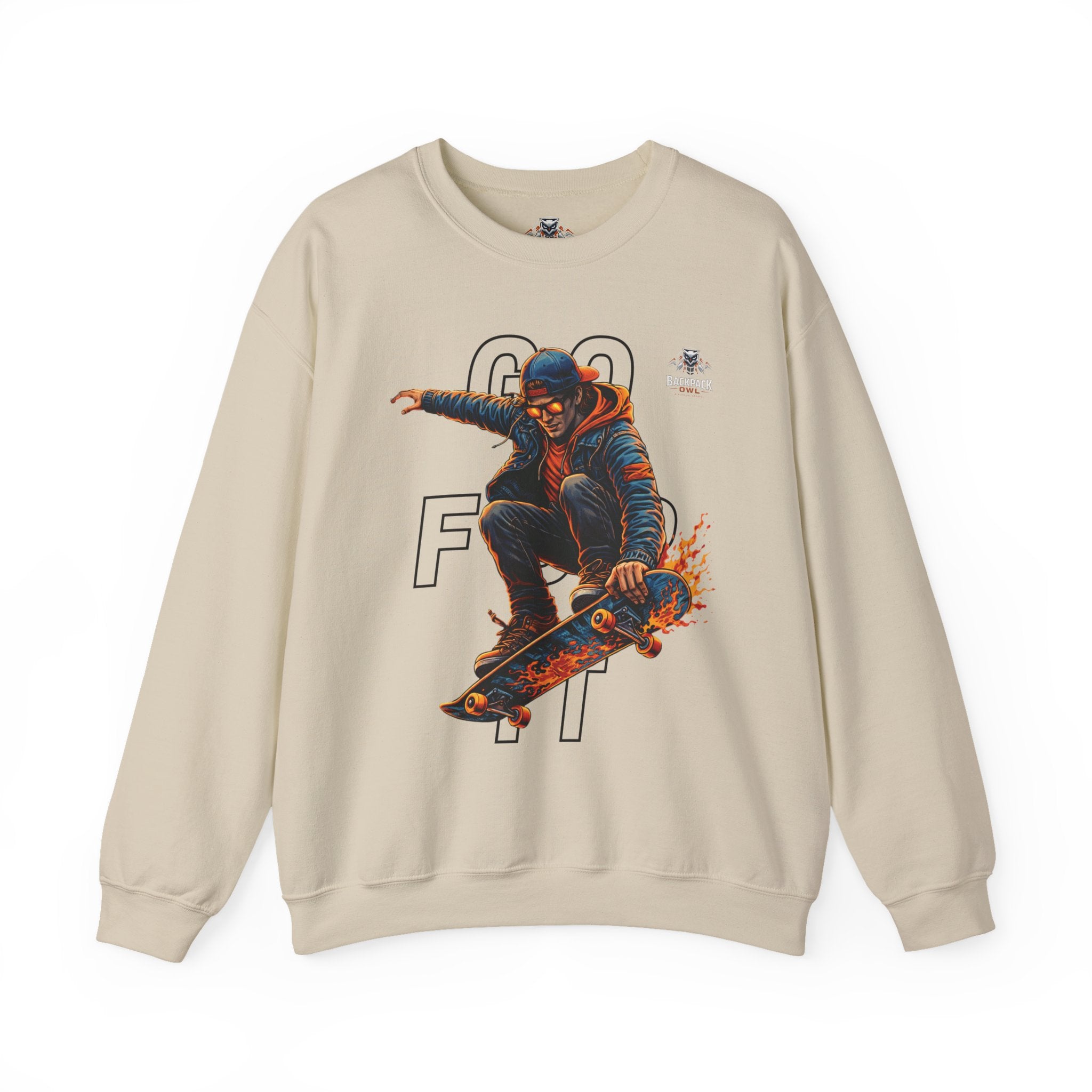 GO FOR IT Skateboarder Graphic Crewneck Sweatshirt – Series MMXXVI/I
