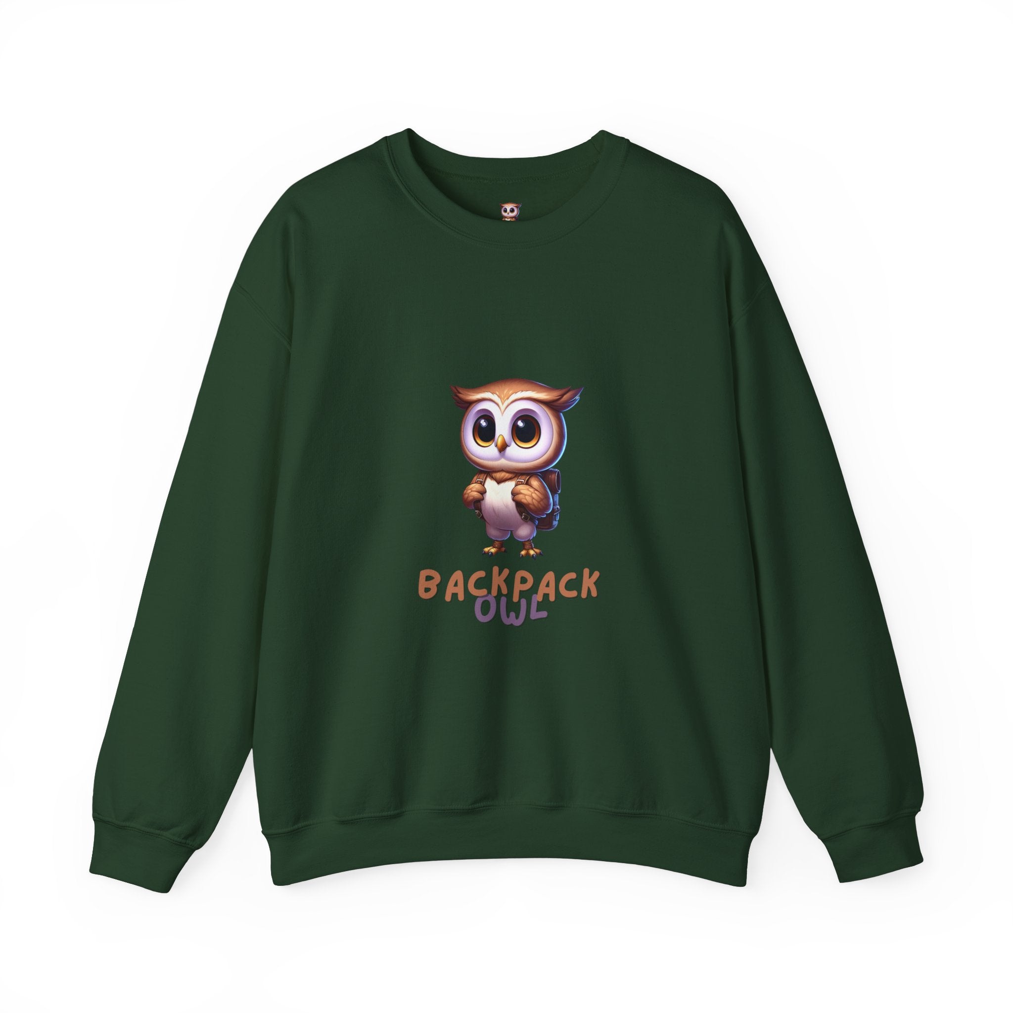 Original Simple Backpack Owl Unisex Heavy Blend™ Crewneck Sweatshirt