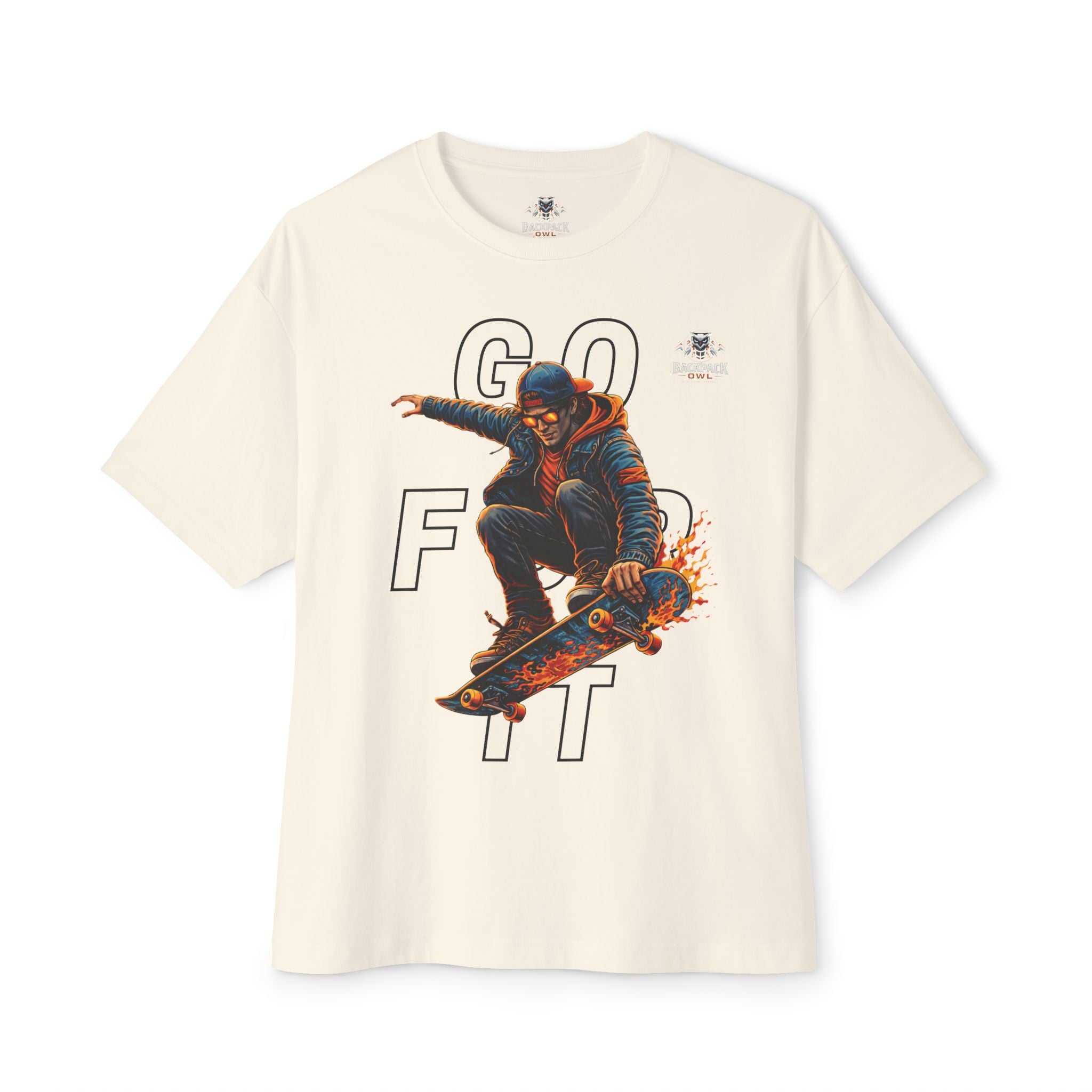 GO FOR IT Skateboarder Graphic Oversized Boxy Tee – Series MMXXVI/I