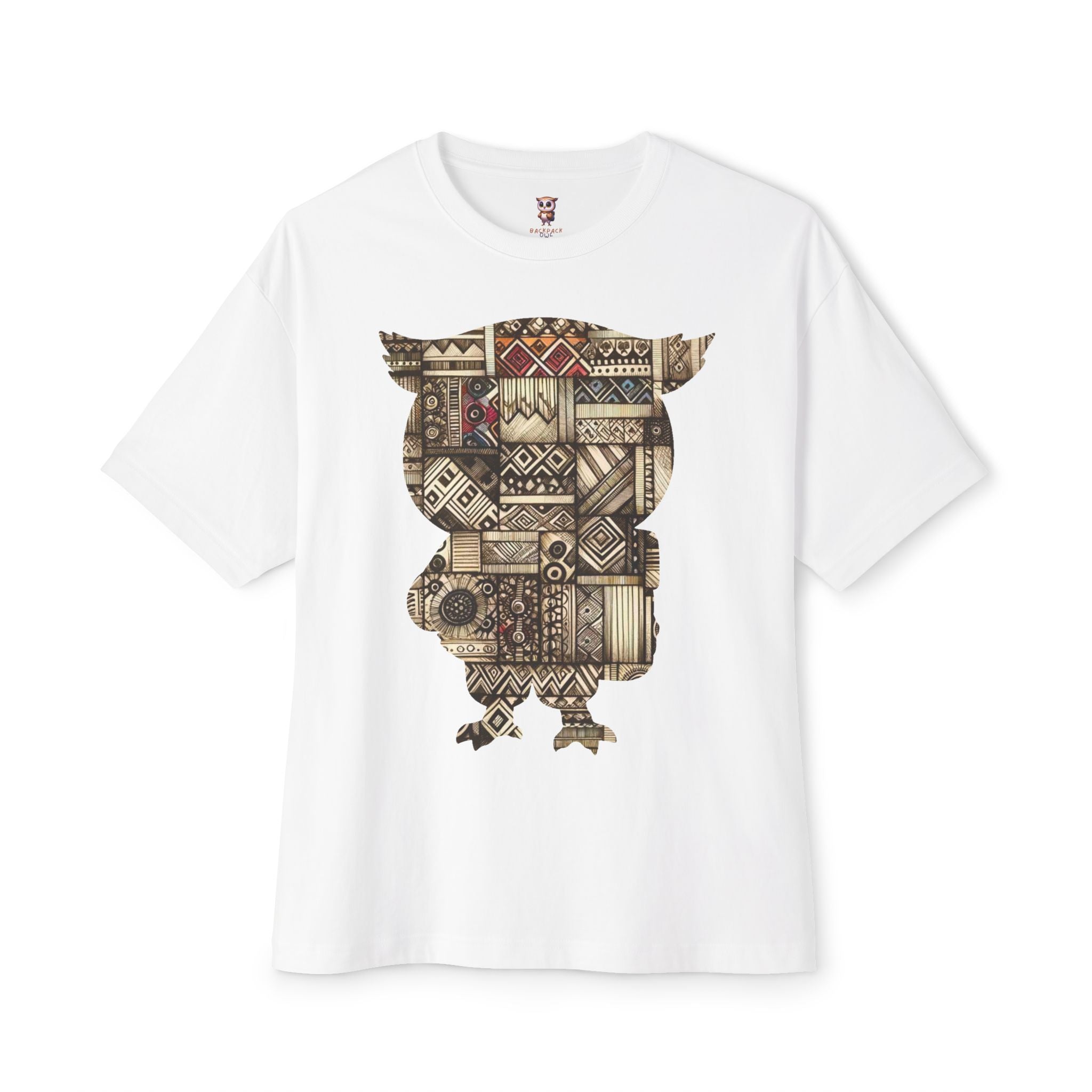 Tribal Owl - Unisex Oversized Boxy Tee