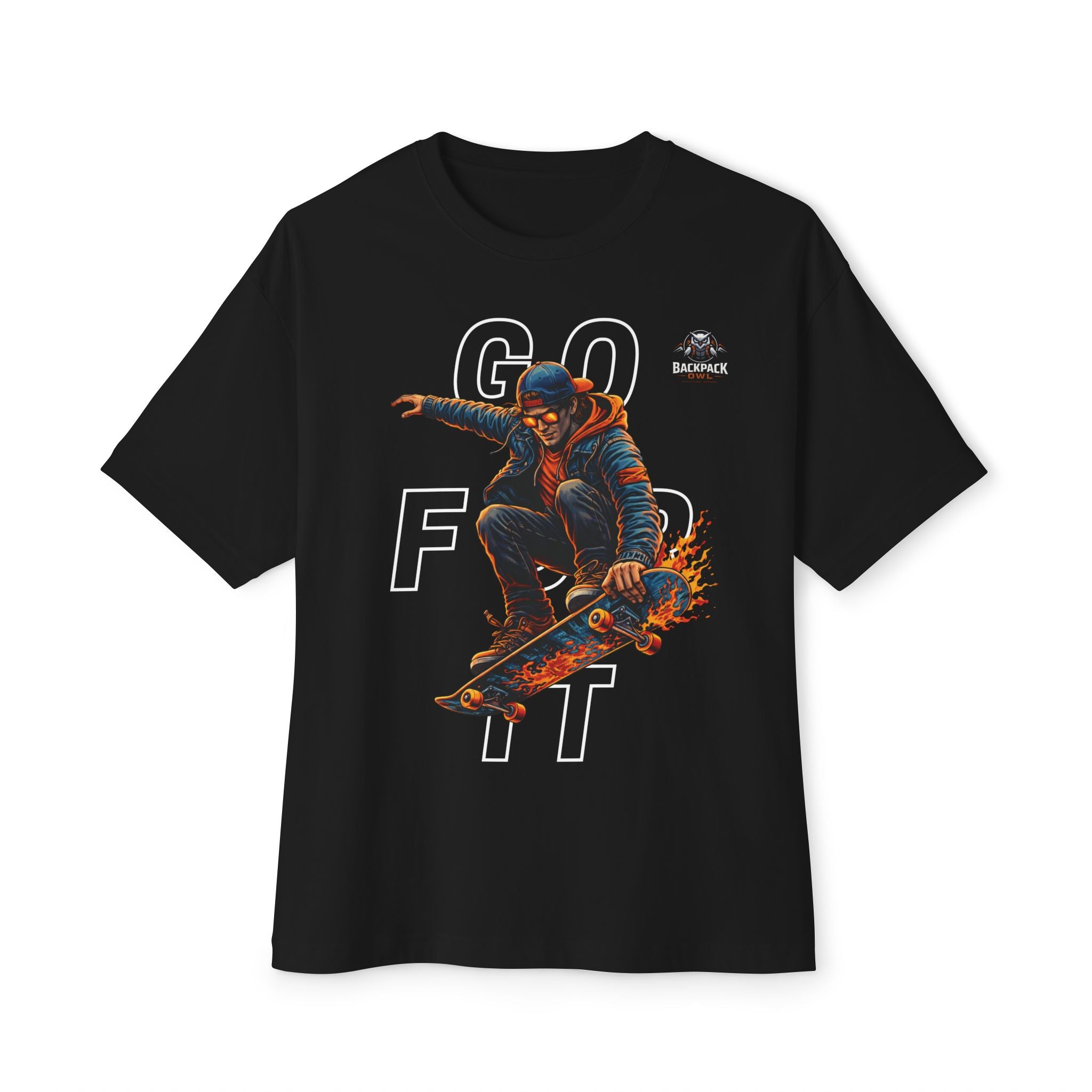 GO FOR IT Skateboarder Graphic Oversized Boxy Tee – Series MMXXVI/I