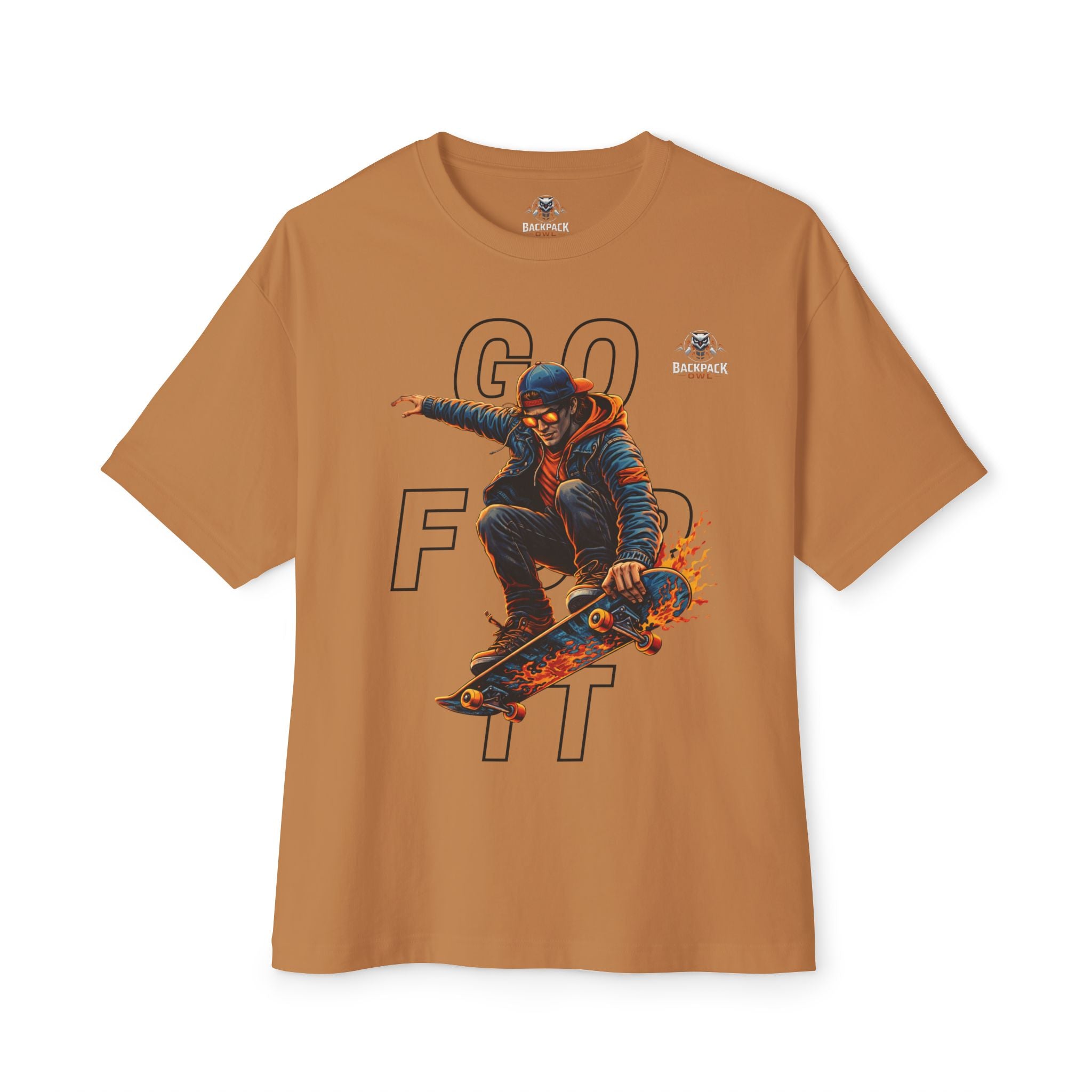 GO FOR IT Skateboarder Graphic Oversized Boxy Tee – Series MMXXVI/I