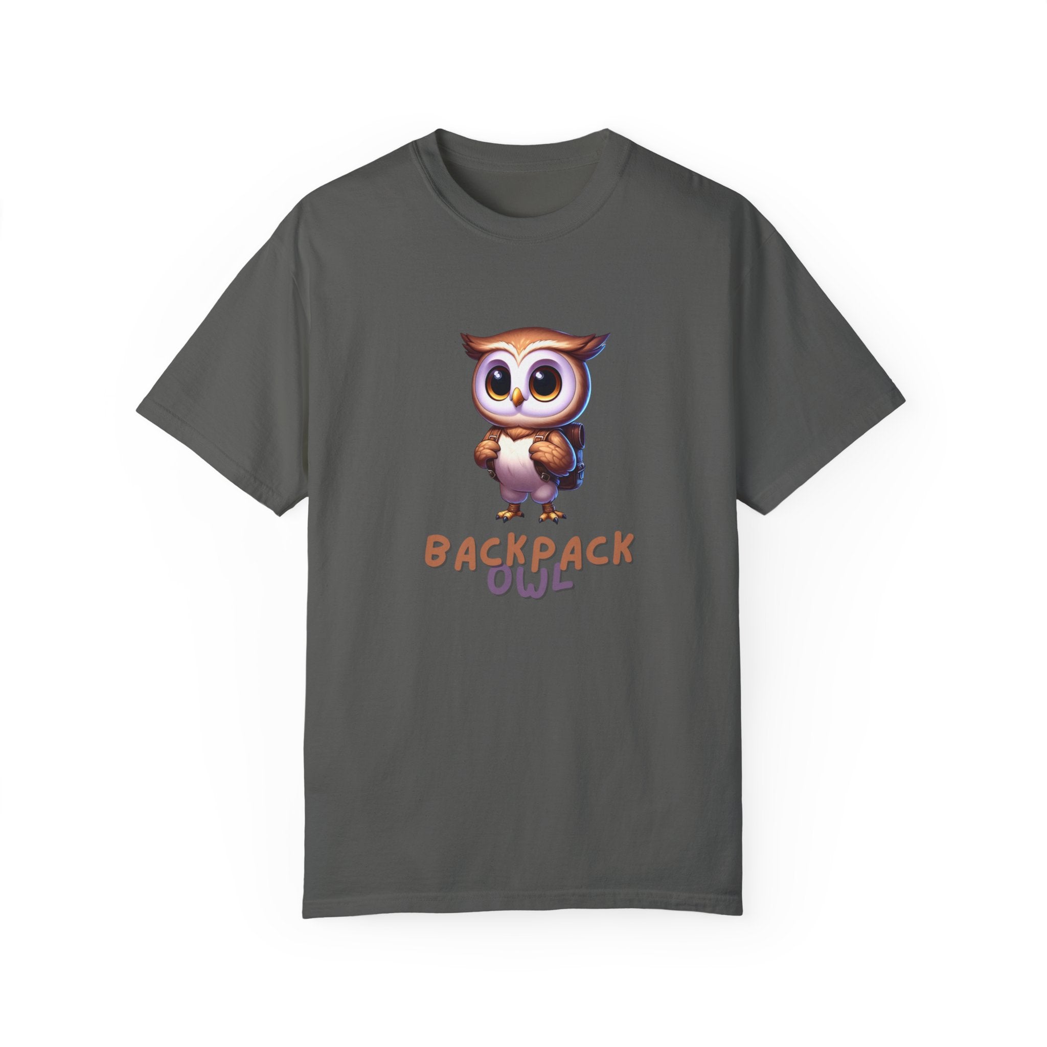 Original Simple Backpack Owl Unisex Garment-Dyed T-shirt - Variante centrée