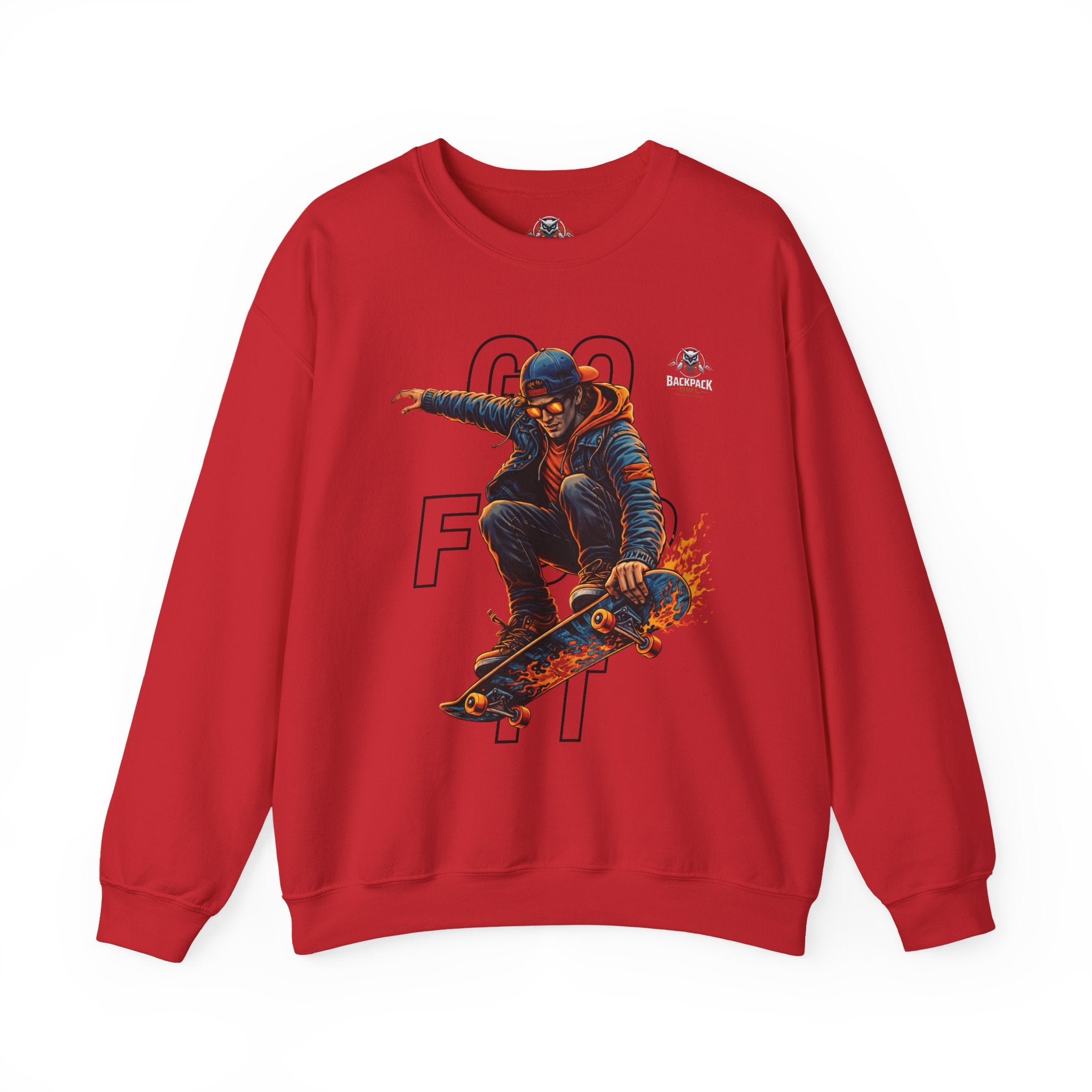 GO FOR IT Skateboarder Graphic Crewneck Sweatshirt – Series MMXXVI/I