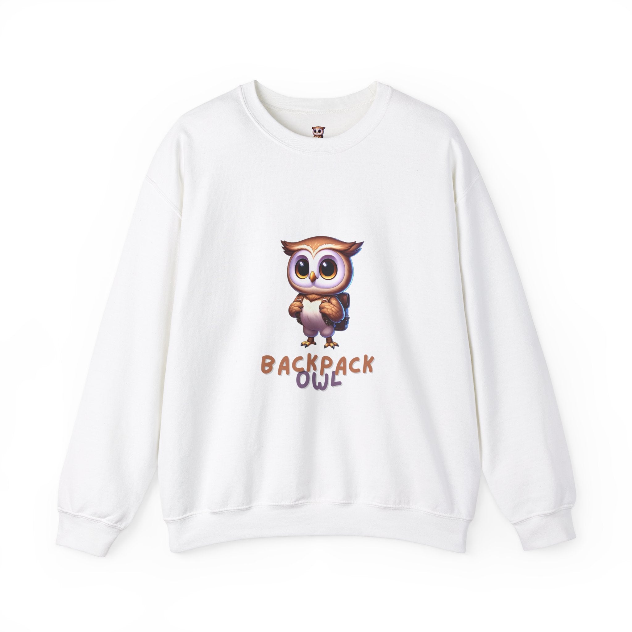 Original Simple Backpack Owl Unisex Heavy Blend™ Crewneck Sweatshirt