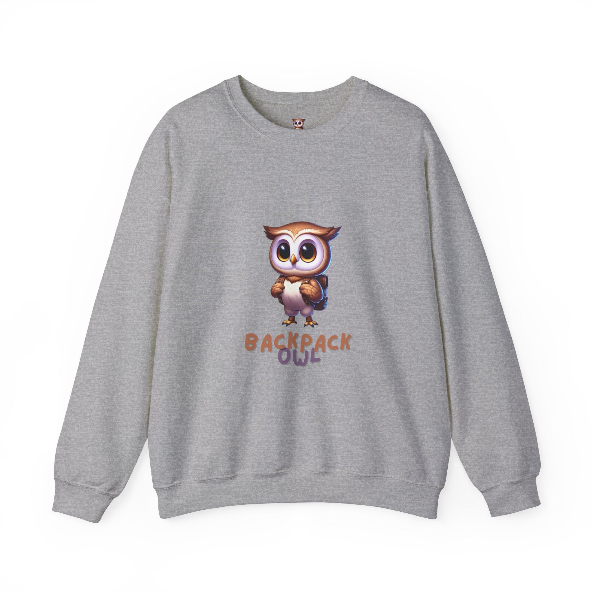 Original Simple Backpack Owl Unisex Heavy Blend™ Crewneck Sweatshirt