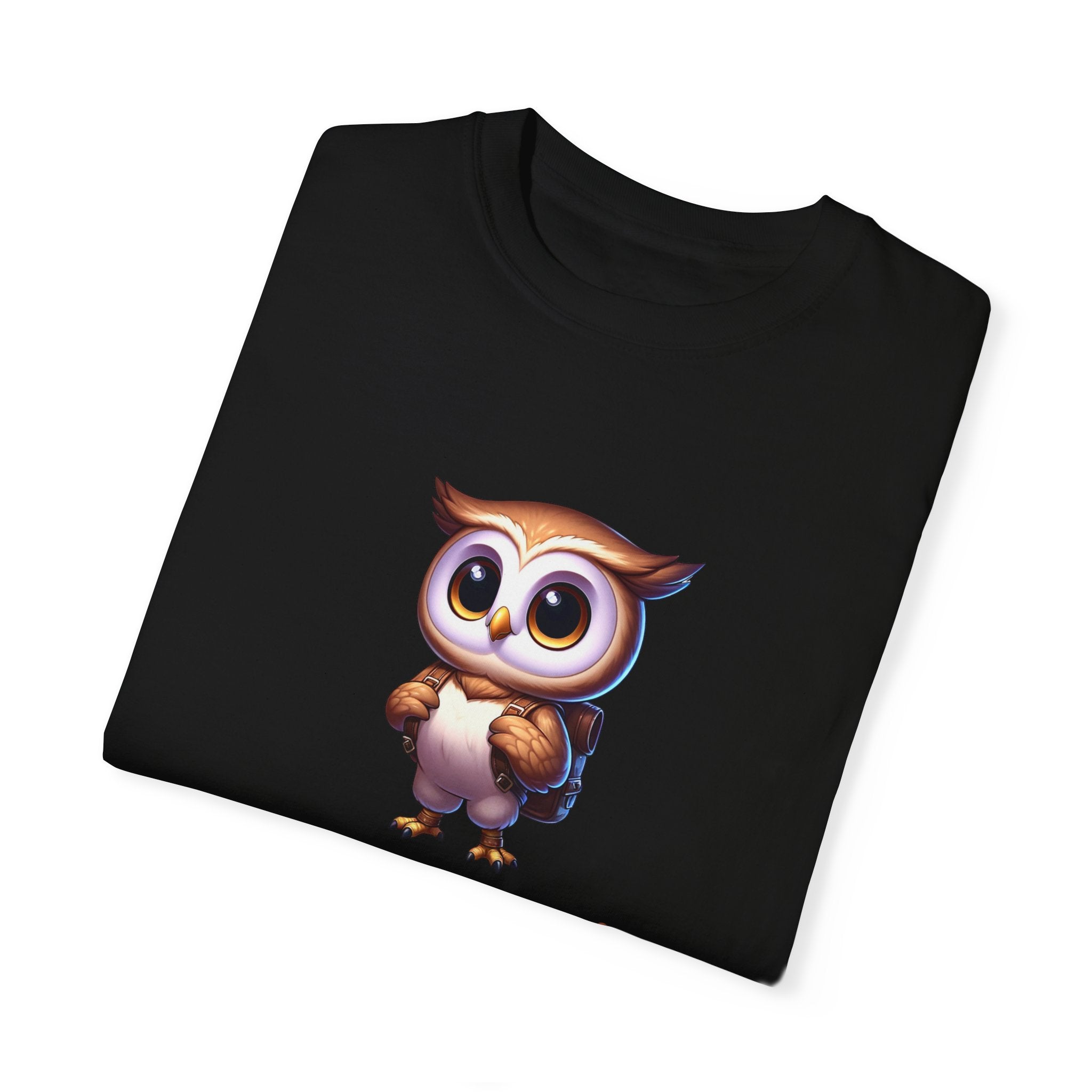 Original Simple Backpack Owl Unisex Garment-Dyed T-shirt - Variante centrée