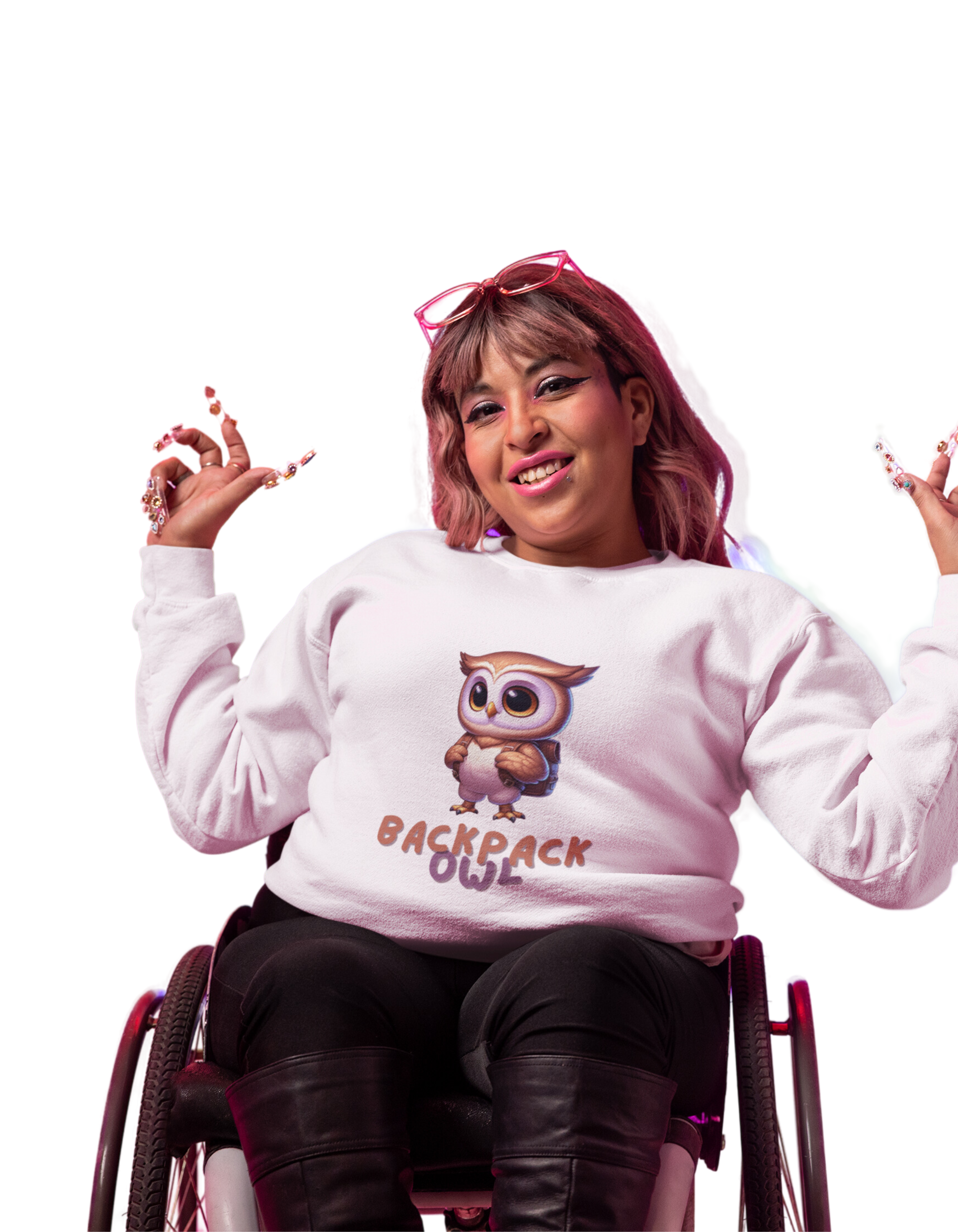 Original Simple Backpack Owl Unisex Heavy Blend™ Crewneck Sweatshirt