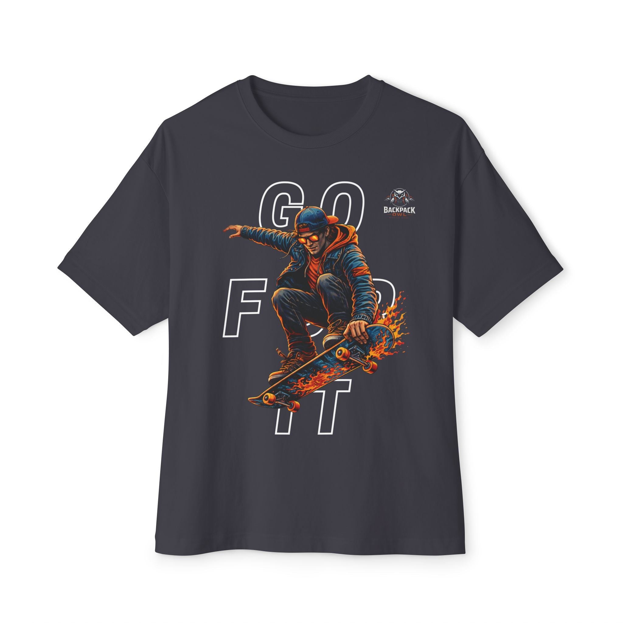 GO FOR IT Skateboarder Graphic Oversized Boxy Tee – Series MMXXVI/I