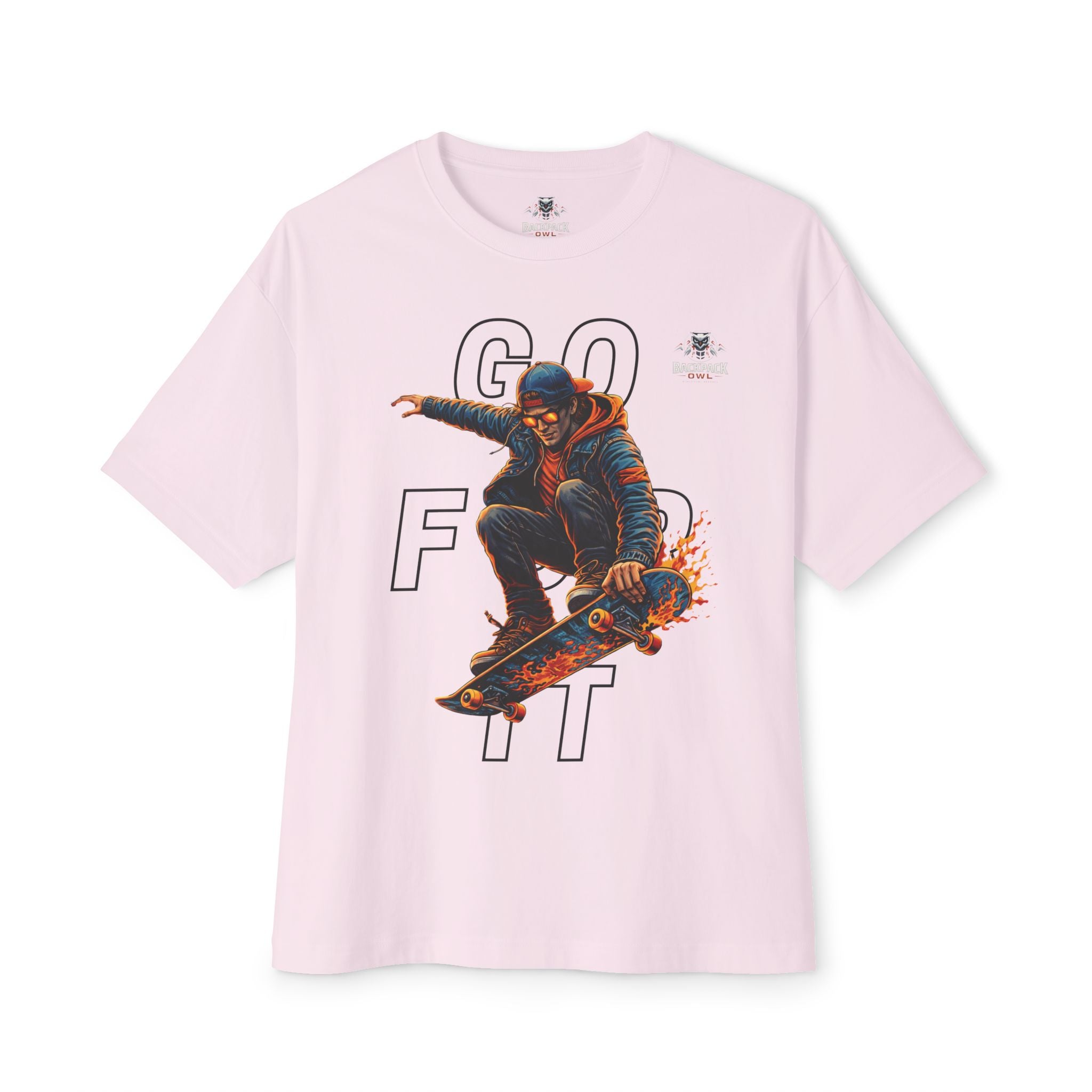 GO FOR IT Skateboarder Graphic Oversized Boxy Tee – Series MMXXVI/I