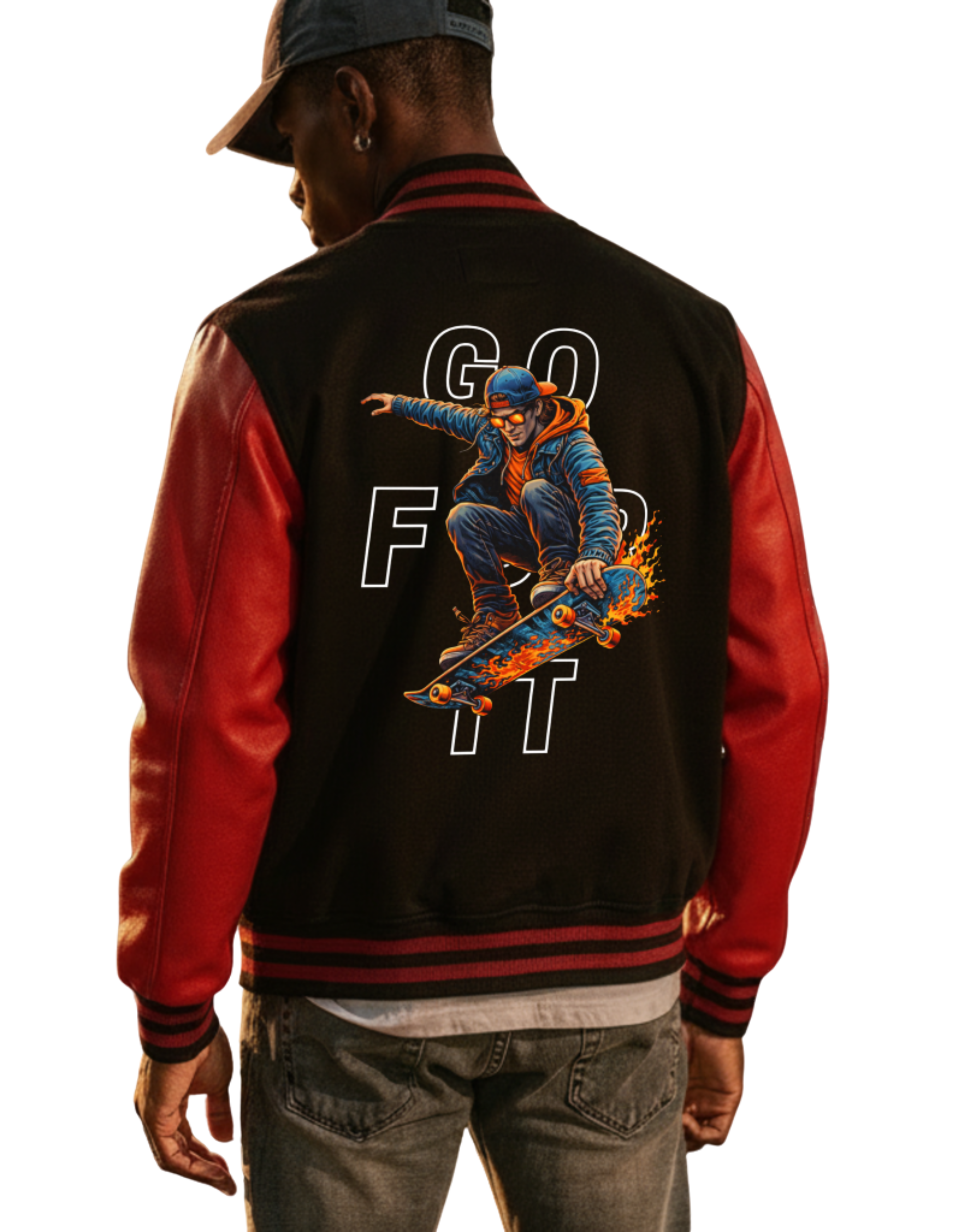 GO FOR IT - Skateboarder Graphic Letterman/Varsity Jacket - Series MMXXVI/I