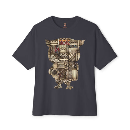 Tribal Owl - Unisex Oversized Boxy Tee