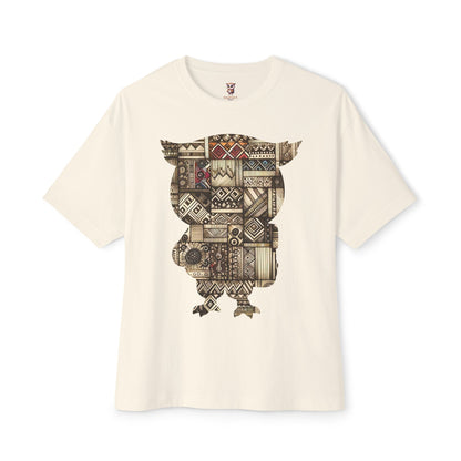 Tribal Owl - Unisex Oversized Boxy Tee