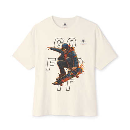 GO FOR IT Skateboarder Graphic Oversized Boxy Tee – Series MMXXVI/I