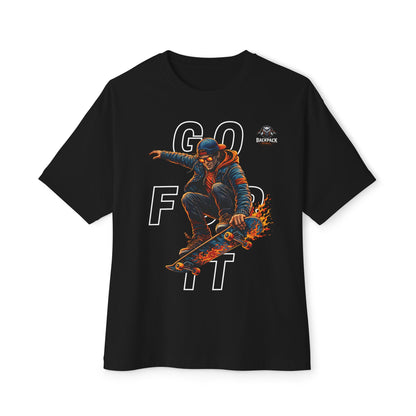 GO FOR IT Skateboarder Graphic Oversized Boxy Tee – Series MMXXVI/I