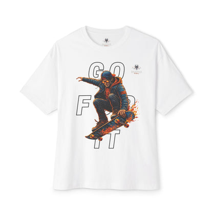 GO FOR IT Skateboarder Graphic Oversized Boxy Tee – Series MMXXVI/I
