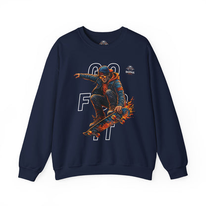 GO FOR IT Skateboarder Graphic Crewneck Sweatshirt – Series MMXXVI/I
