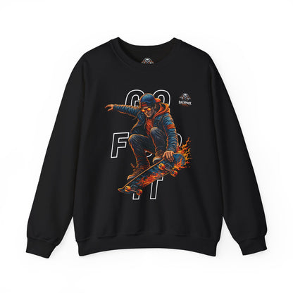 GO FOR IT Skateboarder Graphic Crewneck Sweatshirt – Series MMXXVI/I
