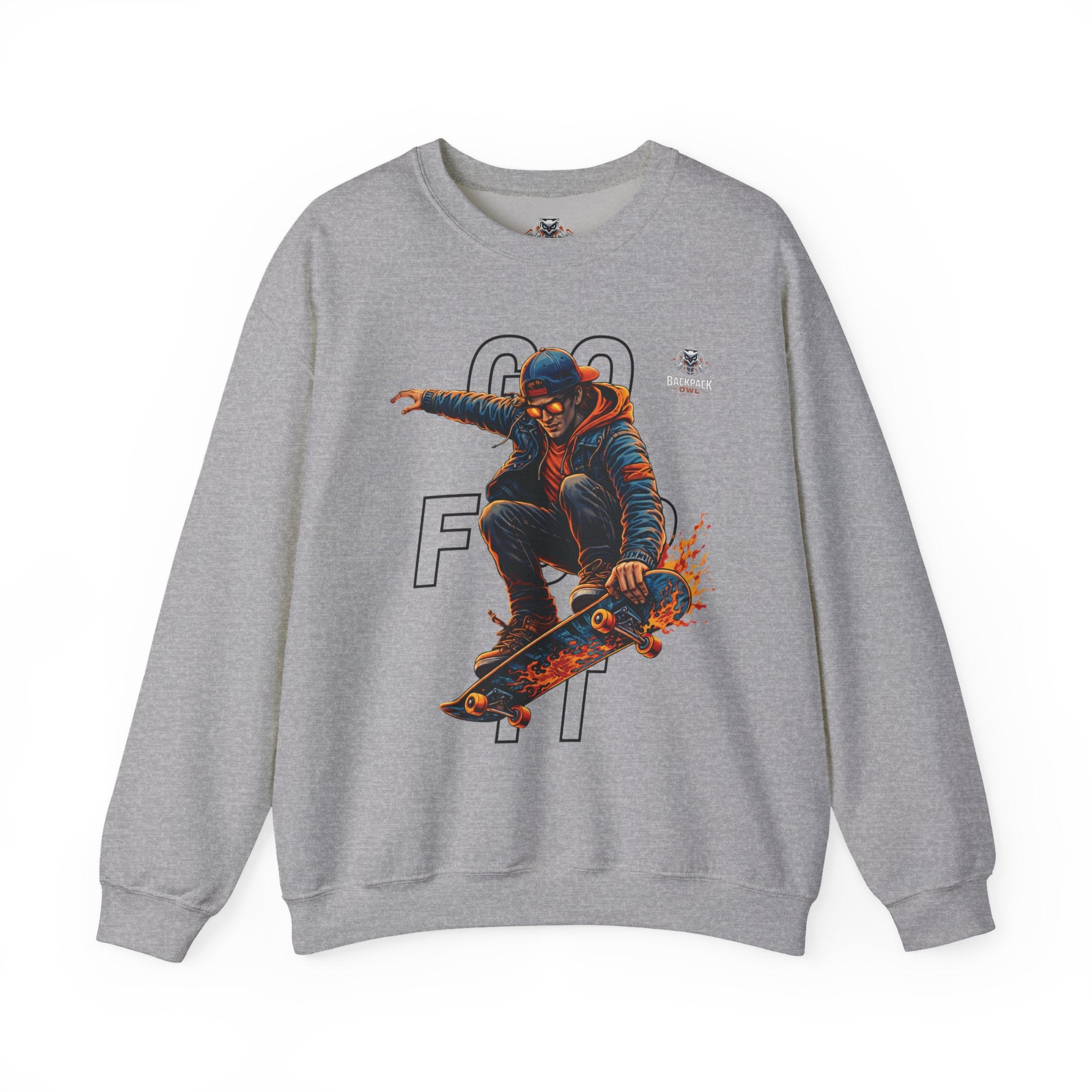 GO FOR IT Skateboarder Graphic Crewneck Sweatshirt – Series MMXXVI/I