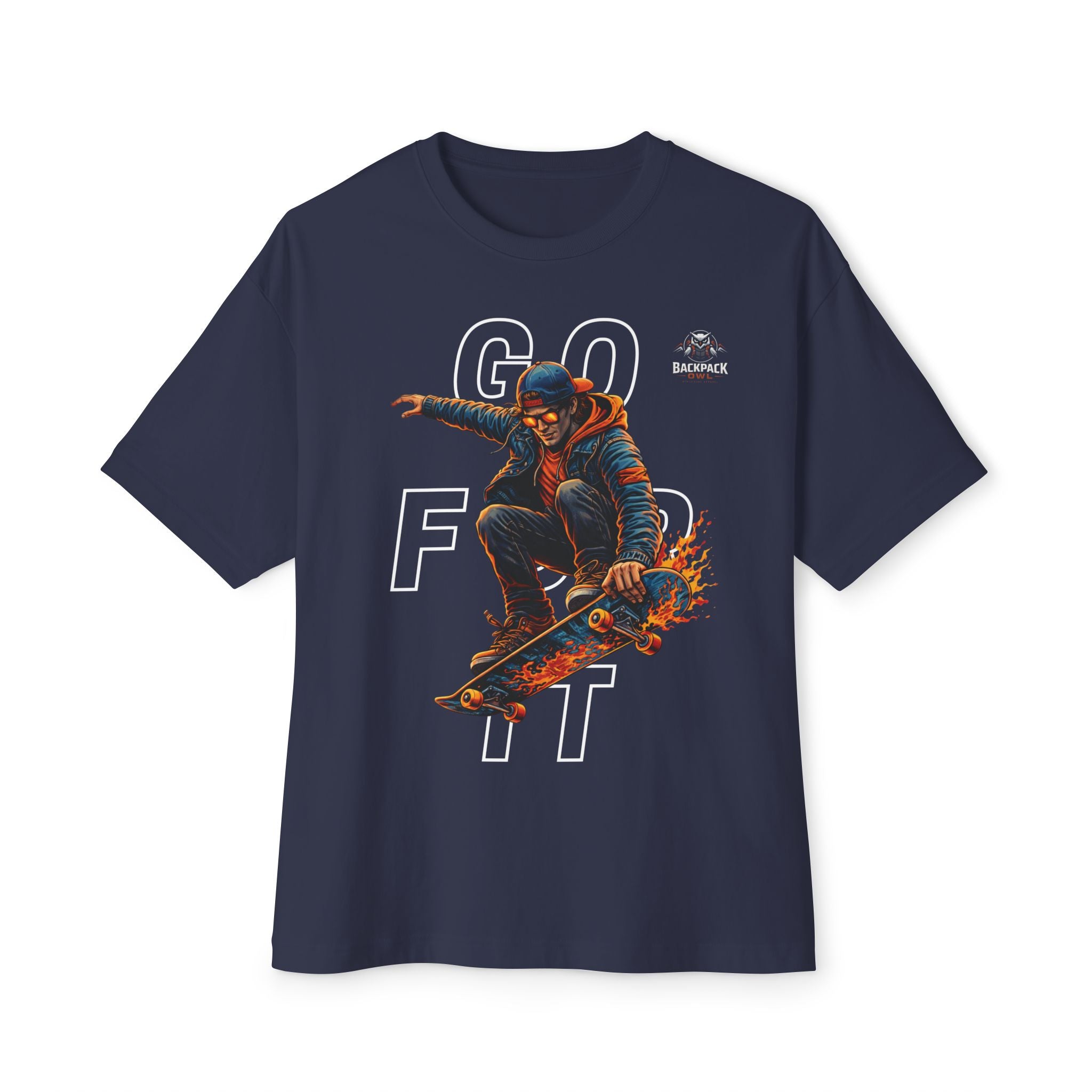 GO FOR IT Skateboarder Graphic Oversized Boxy Tee – Series MMXXVI/I