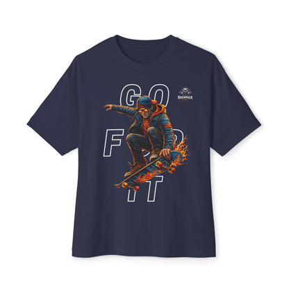 GO FOR IT Skateboarder Graphic Oversized Boxy Tee – Series MMXXVI/I