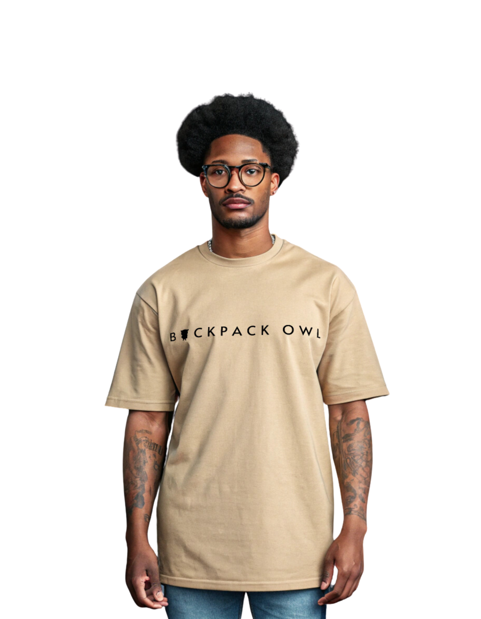 Backpack Owl Signature Unisex Oversized Boxy Tee