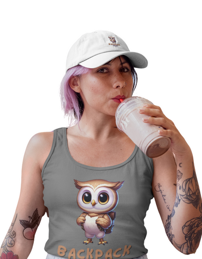 Original Simple Mochila Búho - Camiseta sin mangas unisex