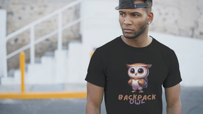 Original Simple Backpack Owl Unisex Garment-Dyed T-shirt - Variante centrée